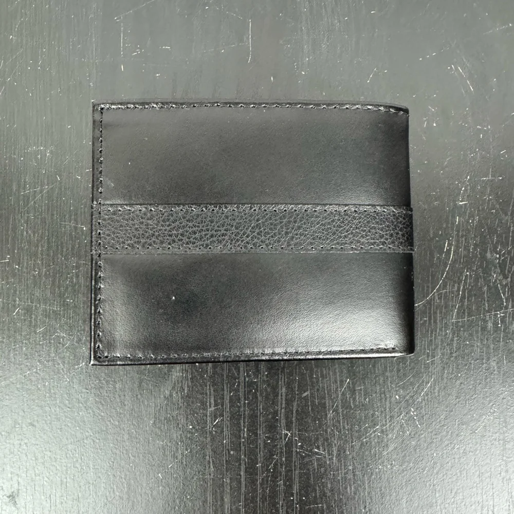 Tommy Hilfiger Ranger Mens Wallet Black Leather Slim Bifold Card Holder Logo NWT